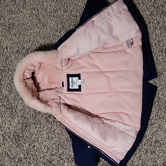 Navy blue and pink coat. 24 mo. - Picture 2 of 7